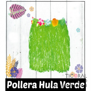 POLLERA PLASTICA HAWAIANA VERDE x 1